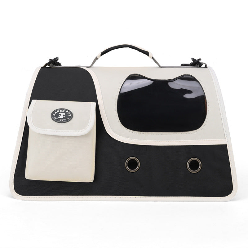 HKM-1886525 Spacious Crossbody Pet Backpack in Solid Colors - Medium Capacity Oxford Cloth