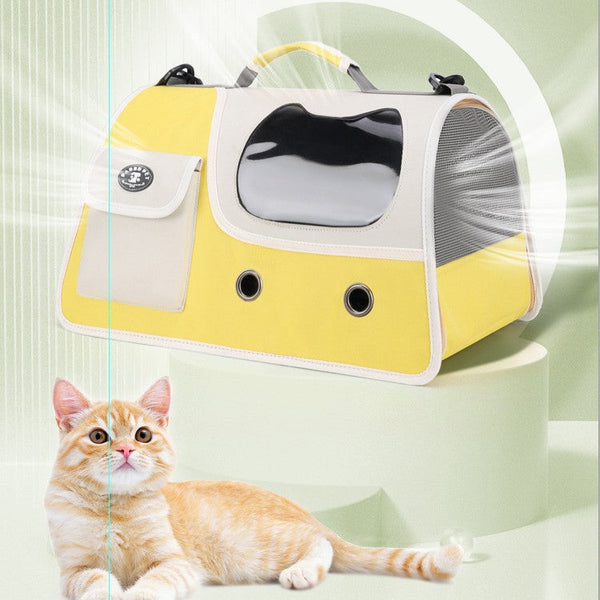 HKM-1886525 Spacious Crossbody Pet Backpack in Solid Colors - Medium Capacity Oxford Cloth