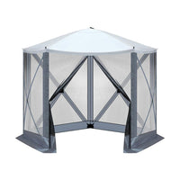 HKM-188691 10x10 ft Light Gray and Dark Gray Pentagonal Automatic Folding Tent