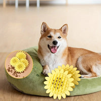 HKM-1887549 Durable Rubber Sunflower Dog Toy for Teething and Playtime in Puppies