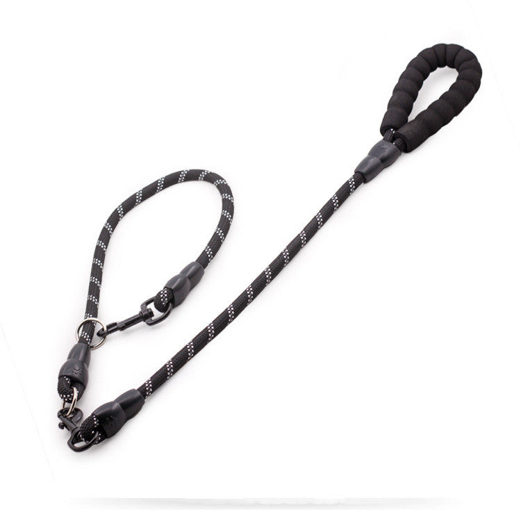 HKM-1889853 Reflective Nylon Dog Leash with Extension Chain for Large Dogs - Scalable Options Available