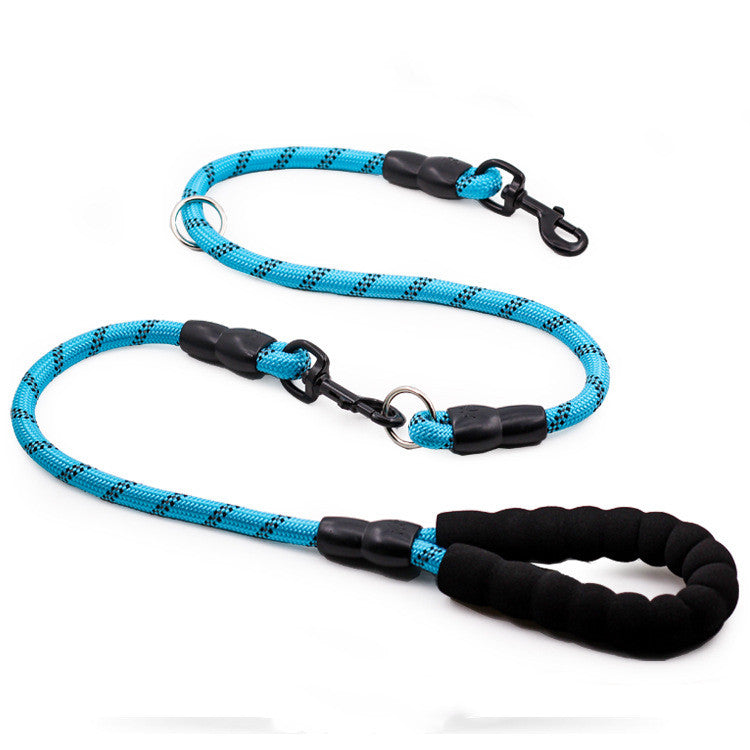 HKM-1889853 Reflective Nylon Dog Leash with Extension Chain for Large Dogs - Scalable Options Available