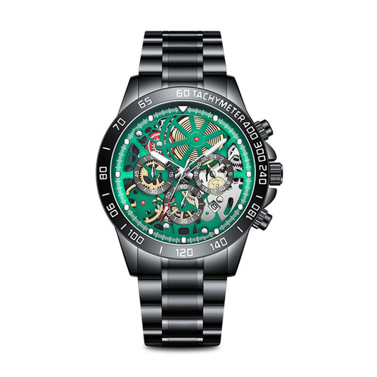 HKM-189011 Luminous Chronograph Men's Sports Watch with Calendar and Waterproof Design