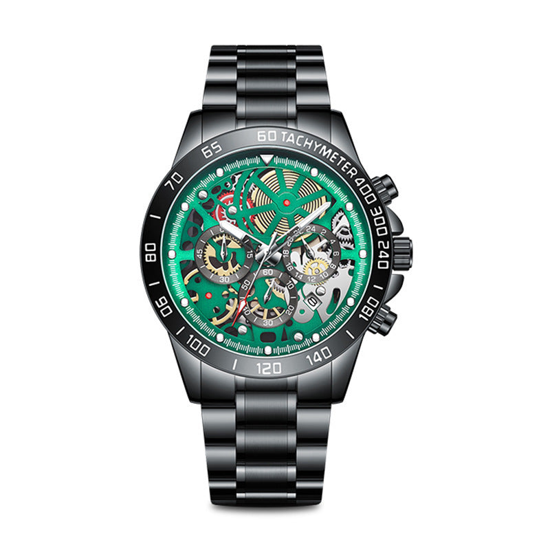 HKM-189011 Luminous Chronograph Men's Sports Watch with Calendar and Waterproof Design