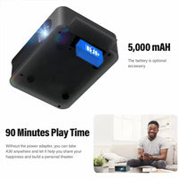 HKM-189011 Portable 1080p Smart WiFi LED Projector with Built-in Battery for 3D and 4K Cinema Experience