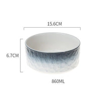 HKM-1890237 Ceramic Anti-Overturning Pet Bowl in Gradient Stone Colors with Optional Wood Rack