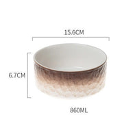HKM-1890237 Ceramic Anti-Overturning Pet Bowl in Gradient Stone Colors with Optional Wood Rack