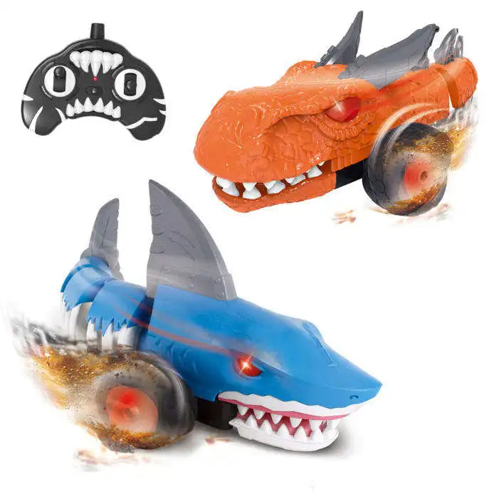 HKM-189075 Remote Control Shark Stunt Truck - 2.4GHz 2WD Electric Animal Toy for Kids Ages 5 and Up