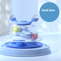 HKM-1890877 Multi-Layer Interactive Cat Toy Tower with Rolling Balls - Durable Training Puzzle for Pets