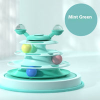 HKM-1890877 Multi-Layer Interactive Cat Toy Tower with Rolling Balls - Durable Training Puzzle for Pets