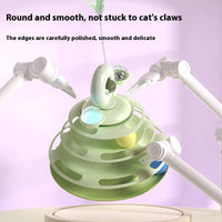 HKM-1890877 Multi-Layer Interactive Cat Toy Tower with Rolling Balls - Durable Training Puzzle for Pets