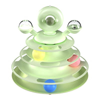 HKM-1890877 Multi-Layer Interactive Cat Toy Tower with Rolling Balls - Durable Training Puzzle for Pets