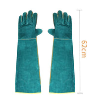 HKM-1891517 Ultra Long Leather Protective Gloves for Handling Pets and Reptiles, Durable Anti-Bite Design