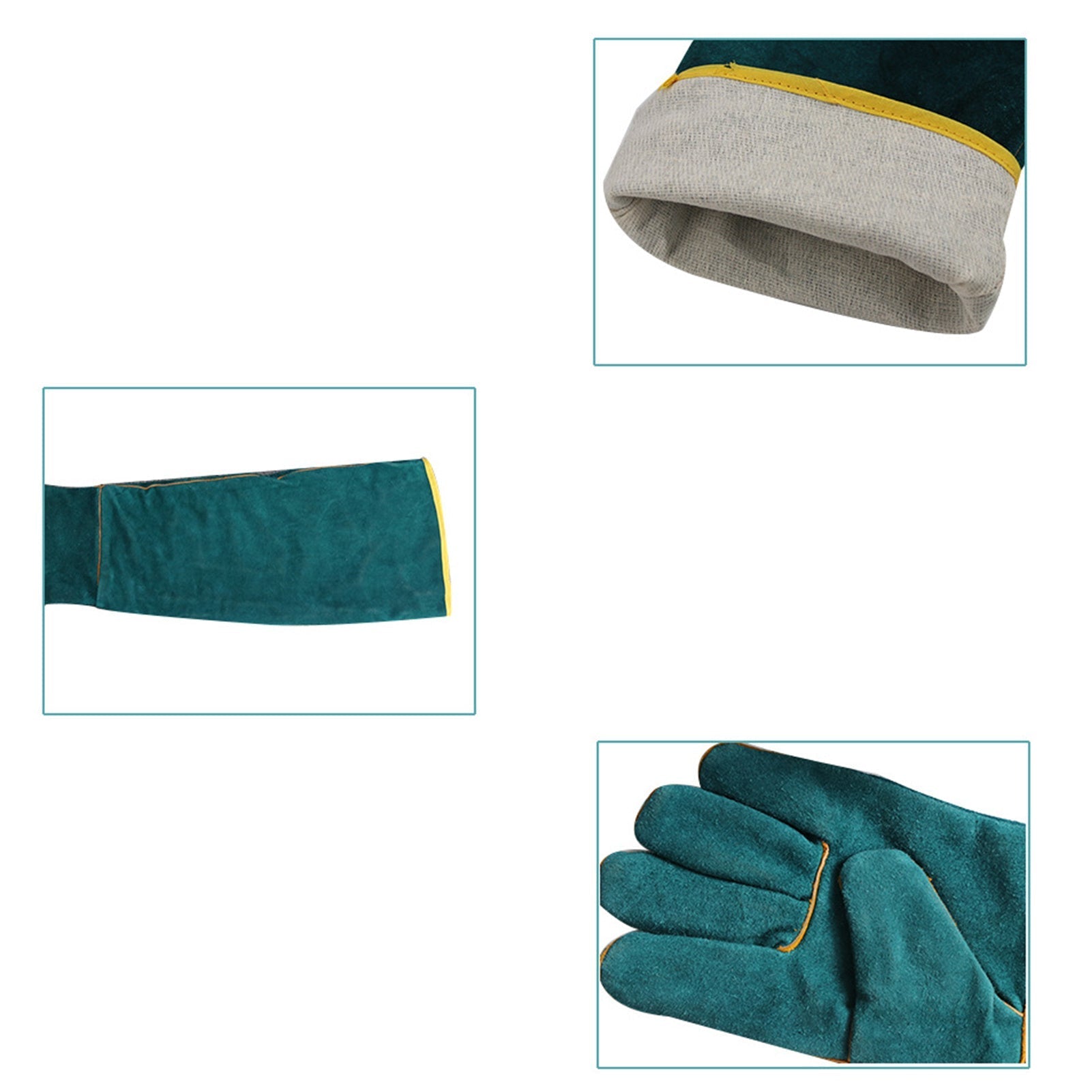 HKM-1891517 Ultra Long Leather Protective Gloves for Handling Pets and Reptiles, Durable Anti-Bite Design