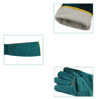 HKM-1891517 Ultra Long Leather Protective Gloves for Handling Pets and Reptiles, Durable Anti-Bite Design