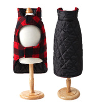 HKM-1892413 Pet Thick Checks Double-sided Polar Fleece Vest in Black and Red Plaid for Small to Large Pets
