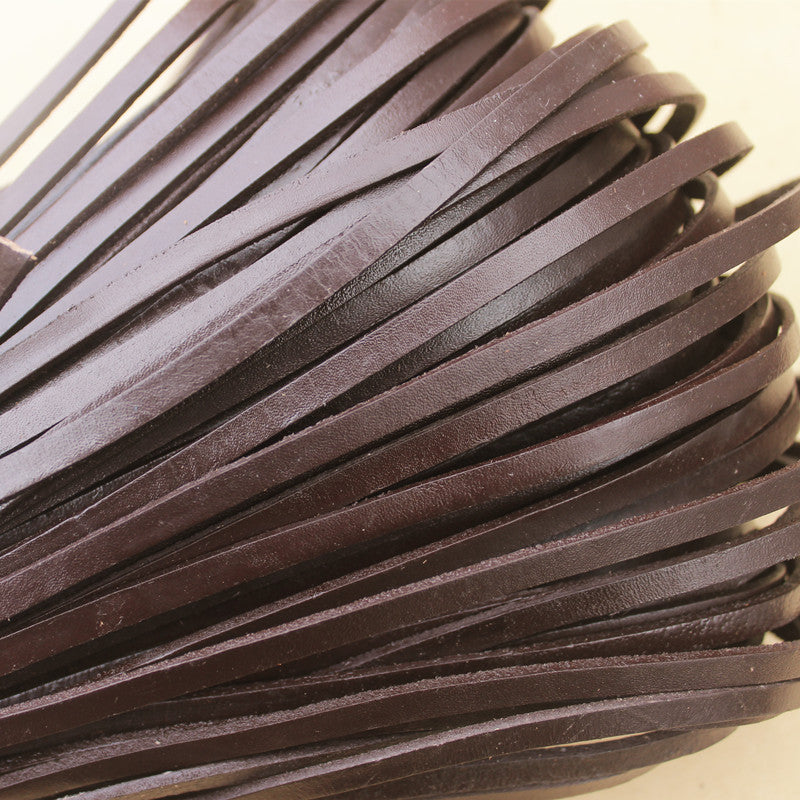 HKM-189331 Solid Color Cowhide Strip Rope - Multiple Widths and Thicknesses Available