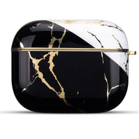 HKM-189395 Marble IMD Protective Sleeve for AirPods 1/2 and AirPods Pro 3rd Gen - Simple Flip Design