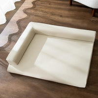 HKM-1894077 Simple Leather L-shaped Dog Sleep Mat in Gray and Coffee for Small to Extra Large Breeds