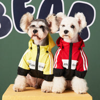 HKM-1894205 Waterproof Dog Raincoat Jacket in Red and Yellow - Lightweight Polyester, Multiple Sizes Available