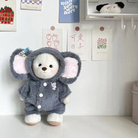 HKM-1894589 Gray Elephant Jumpsuit for Little Bear Doll - Plush One-Piece Suit for Ages 7-14, 30cm Height