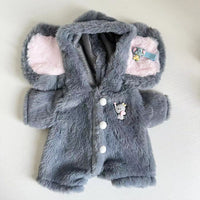 HKM-1894589 Gray Elephant Jumpsuit for Little Bear Doll - Plush One-Piece Suit for Ages 7-14, 30cm Height