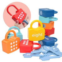 HKM-189459 Educational Number and Alphabet Learning Lock and Key Matching Game for Kids