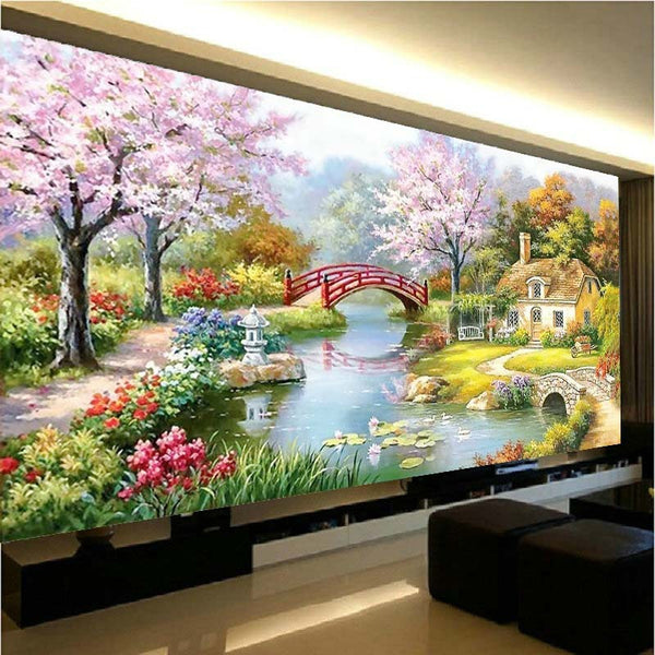 HKM-189651 Diamond Embroidered Living Room Art - Manual Cotton Canvas, Precision Printing 153*82