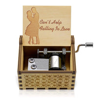 HKM-189651 Falling in Love Hand Crank Wooden Music Box for Romantic Gifts