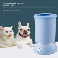 HKM-1897661 Automatic Pet Paw Cleaning Cup for Dogs and Cats ¨C Electric Foot Washing Device in White and Blue