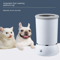 HKM-1897661 Automatic Pet Paw Cleaning Cup for Dogs and Cats ¨C Electric Foot Washing Device in White and Blue