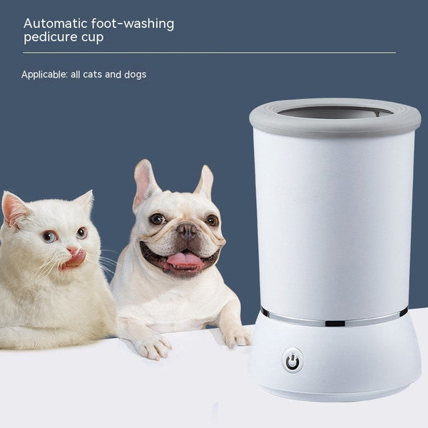 HKM-1897661 Automatic Pet Paw Cleaning Cup for Dogs and Cats ¨C Electric Foot Washing Device in White and Blue