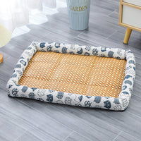 HKM-1899837 Pet Cooling Pad for All Breeds - Grey Cat, Pink Rabbit, Beige Panda, Blue and White Linen Options