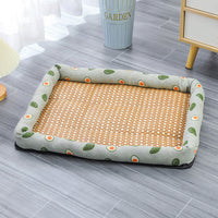 HKM-1899837 Pet Cooling Pad for All Breeds - Grey Cat, Pink Rabbit, Beige Panda, Blue and White Linen Options