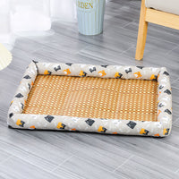 HKM-1899837 Pet Cooling Pad for All Breeds - Grey Cat, Pink Rabbit, Beige Panda, Blue and White Linen Options
