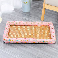 HKM-1899837 Pet Cooling Pad for All Breeds - Grey Cat, Pink Rabbit, Beige Panda, Blue and White Linen Options