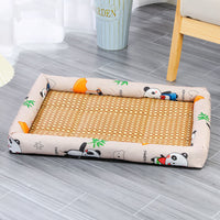 HKM-1899837 Pet Cooling Pad for All Breeds - Grey Cat, Pink Rabbit, Beige Panda, Blue and White Linen Options