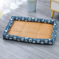 HKM-1899837 Pet Cooling Pad for All Breeds - Grey Cat, Pink Rabbit, Beige Panda, Blue and White Linen Options