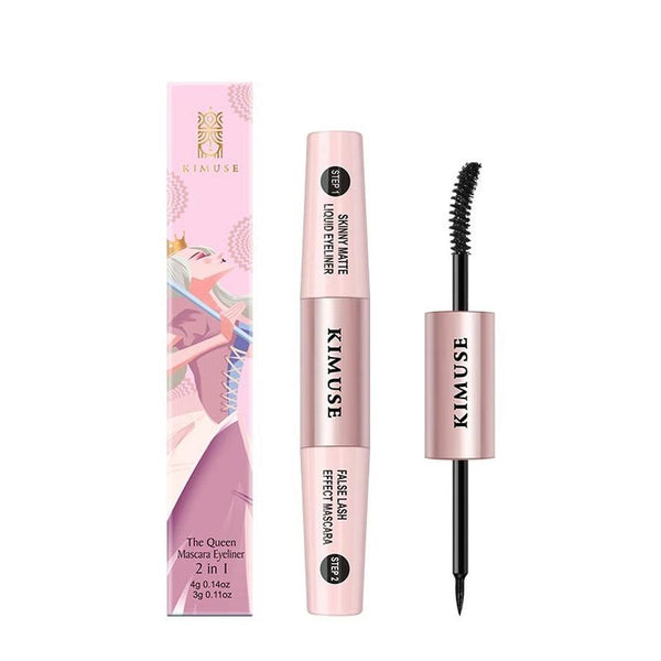HKM-190035 Dual-Ended Long-Lasting Waterproof Liquid Eyeliner and Mascara in Black