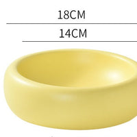 HKM-1901757 Elevated Ceramic Cat Food Bowl with Wide Mouth - 350ml Options in Off-white, Cream Yellow, Purple