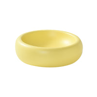 HKM-1901757 Elevated Ceramic Cat Food Bowl with Wide Mouth - 350ml Options in Off-white, Cream Yellow, Purple