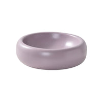 HKM-1901757 Elevated Ceramic Cat Food Bowl with Wide Mouth - 350ml Options in Off-white, Cream Yellow, Purple