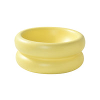 HKM-1901757 Elevated Ceramic Cat Food Bowl with Wide Mouth - 350ml Options in Off-white, Cream Yellow, Purple