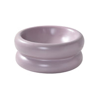 HKM-1901757 Elevated Ceramic Cat Food Bowl with Wide Mouth - 350ml Options in Off-white, Cream Yellow, Purple