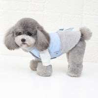 HKM-1902141 Warm Three-Layer Cotton Quilted Vest for Pets in Blue and Pink