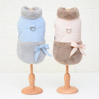 HKM-1902141 Warm Three-Layer Cotton Quilted Vest for Pets in Blue and Pink