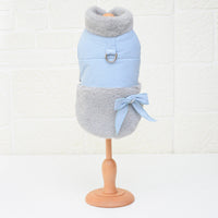 HKM-1902141 Warm Three-Layer Cotton Quilted Vest for Pets in Blue and Pink