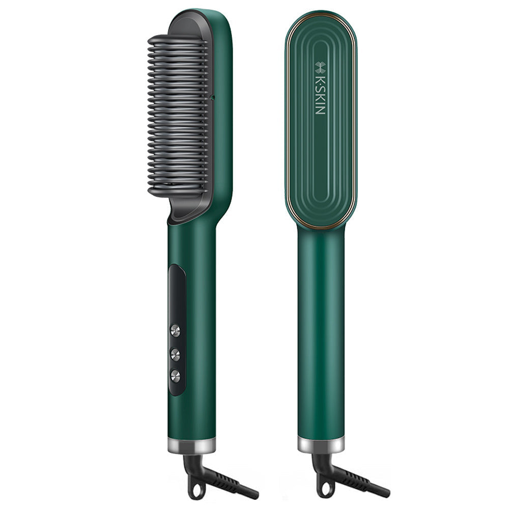 HKM-190227 K.SKIN KD380K Heated Hair Styling Brush Straightener - Fast Heating, Anti-Scald, Ceramic Technology