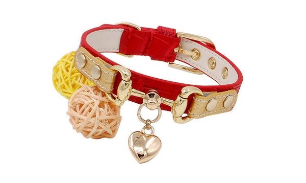 HKM-1903549 Lizard Pattern Double Buckle Leather Pet Collar in Wine Red, Red, and Green - Various Sizes Available