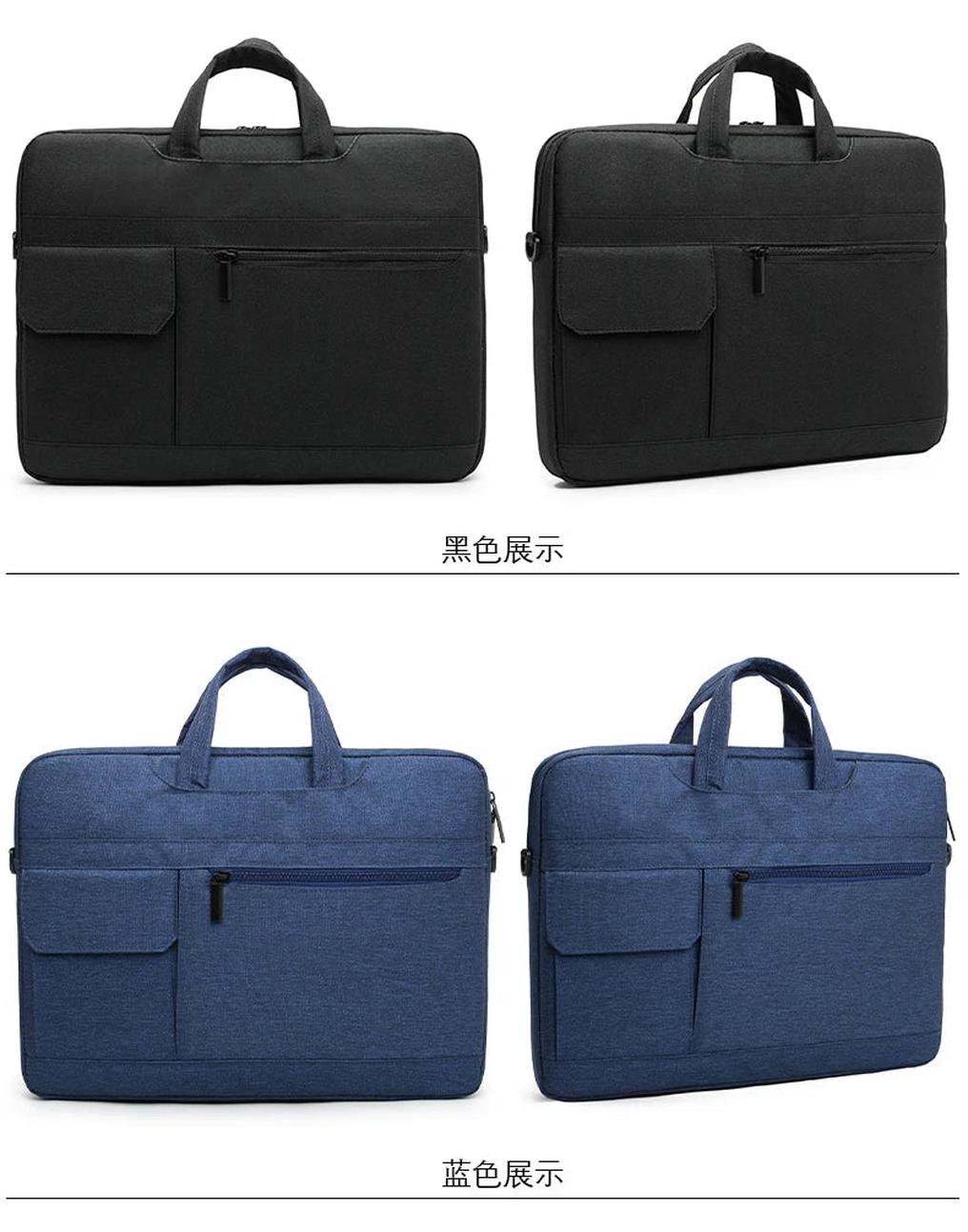 HKM-190355 Portable Black Laptop Tote Bag for Men and Women, Ideal for Business and Daily Use